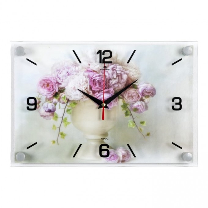 Часы настенные, интерьерные: Цветы, "Розы в вазе" 10112621