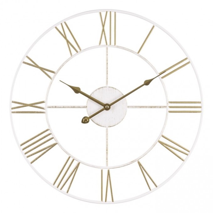 Часы настенные РУБИН серия Классика, d-47.5 см, корпус белый с золотом 10112648