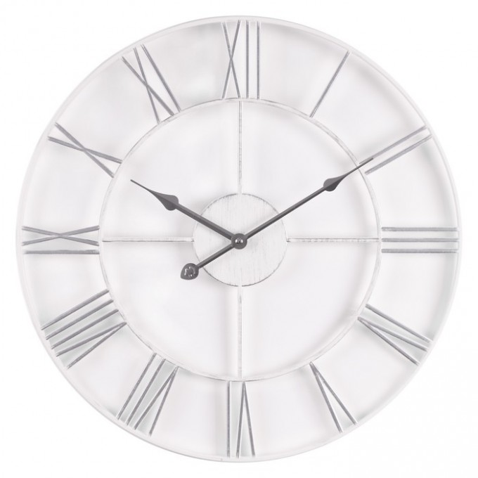 Часы настенные РУБИН серия Классика, плавный ход, d-47.5 см, корпус белый с серебром 10112649