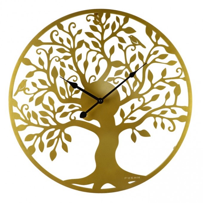 Часы настенные РУБИН из металла 'Дерево жизни' , d-50 см, золото 10200755