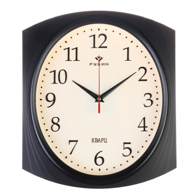 Часы настенные, интерьерные "Классика" 28 х 31.5 см, бесшумные, корпус черный 10200772