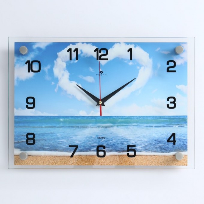 Часы РУБИН Часы настенные, серия: Море, "Сердце из облаков", плавный ход, 25 х 35 см 1213190
