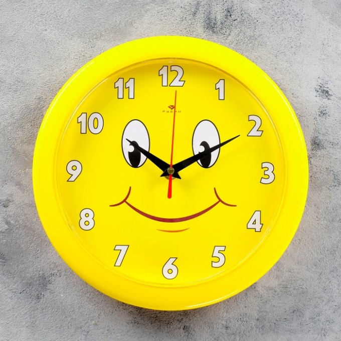 Часы настенные РУБИН серия: Детские, "Смайлик", 23х23 см (2323-166) 1296144