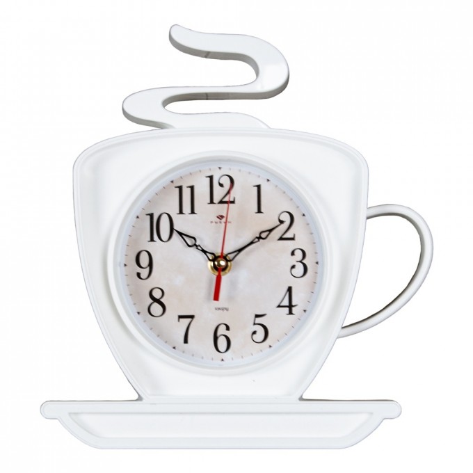 Часы настенные РУБИН чашка 25х24 см, корпус белый "Классика"(2523-003W) 1588551