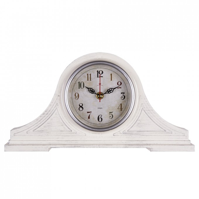 Часы настольные РУБИН 35х18 см, корпус белый с серебром "Классика" 1834-005