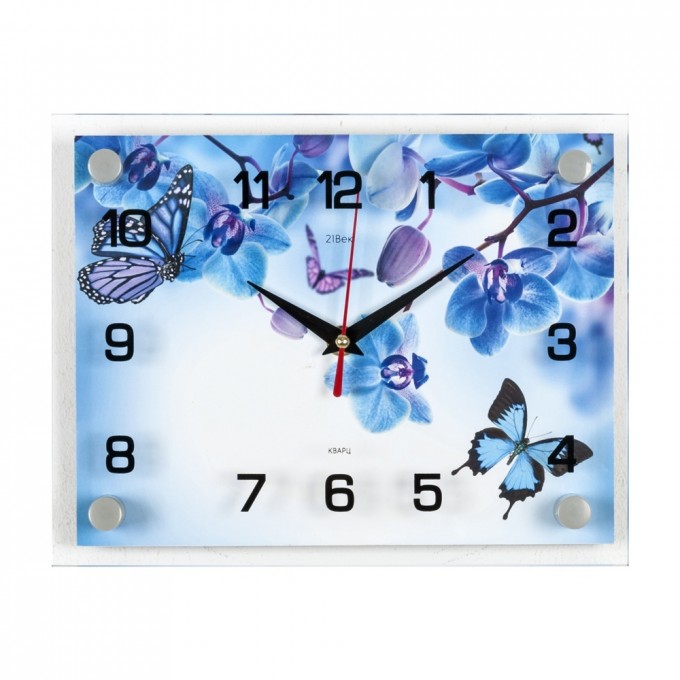 Часы настенные РУБИН "Фиолетовые Орхидеи и бабочки" 2026-1120