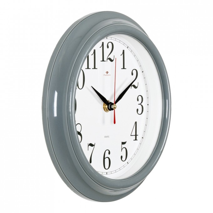 Часы РУБИН круглые 21 см, корпус серый Классика 2121-14