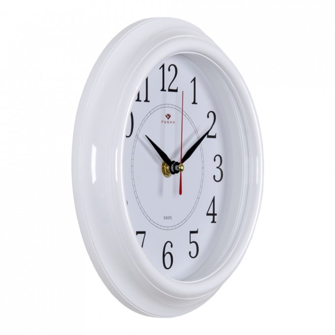 Часы РУБИН круглые 21 см, корпус белый Классика 2121-293