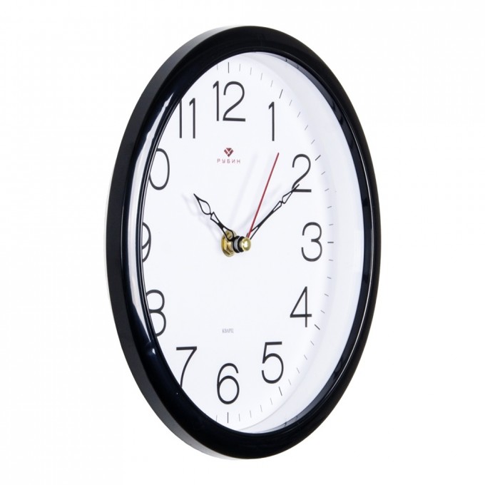 Часы РУБИН круглые 22 см, корпус черный "Классика" 2222-328