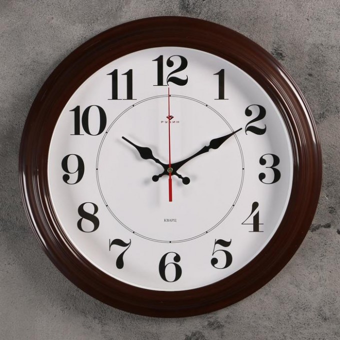 Часы настенные, серия: Классика, "Рубин", 35 см, коричневые 2362208