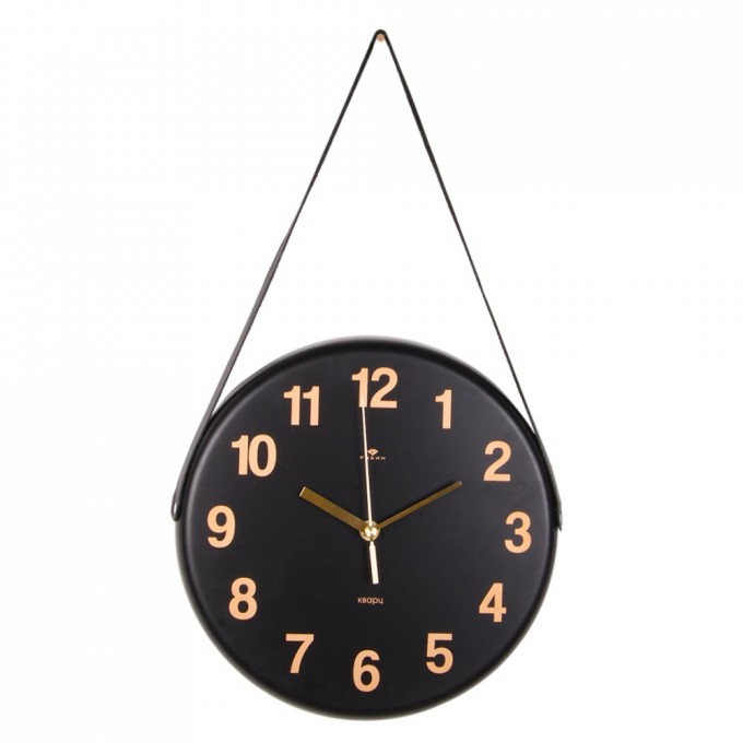 Часы РУБИН из металла с ремешком, 27 см, черный, Классика 2626-012