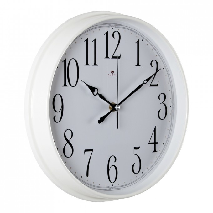 Часы РУБИН круглые 29 см, корпус белый Классика 2940-103
