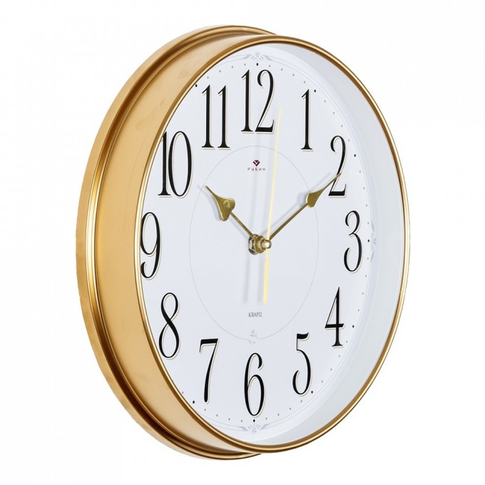 Часы РУБИН круглые 29 см, корпус золотой "Классика" 2940-106