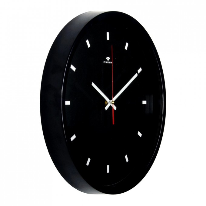 Часы РУБИН круглые 30 см, корпус черный Классика 3027-135