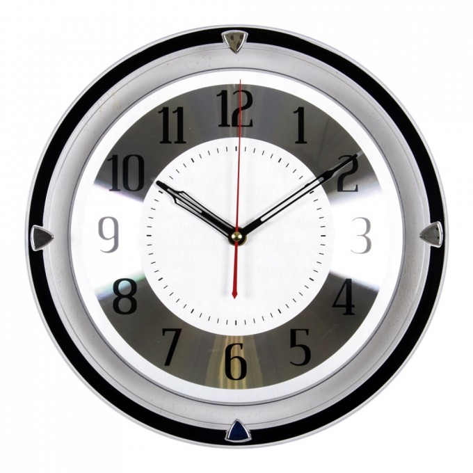 Часы настенные РУБИН круг, прозрачный, D 30 см, "Серебрянная классика" () 3124-101