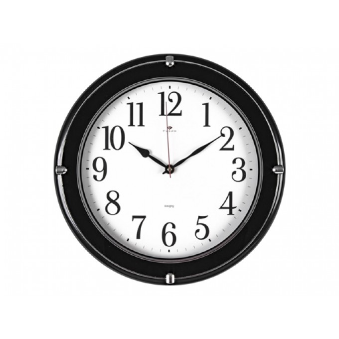 Часы Настенные РУБИН Круг Со Вставками D=32,5см, Корпус Черный "Классика" 3328-001