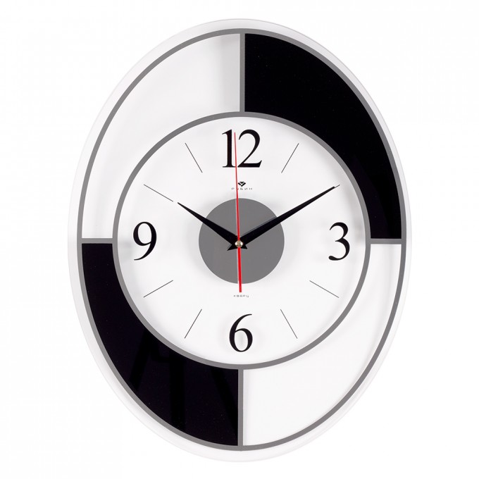 Часы настенные РУБИН прозрачные открытая стрелка Шахматы 3445-002
