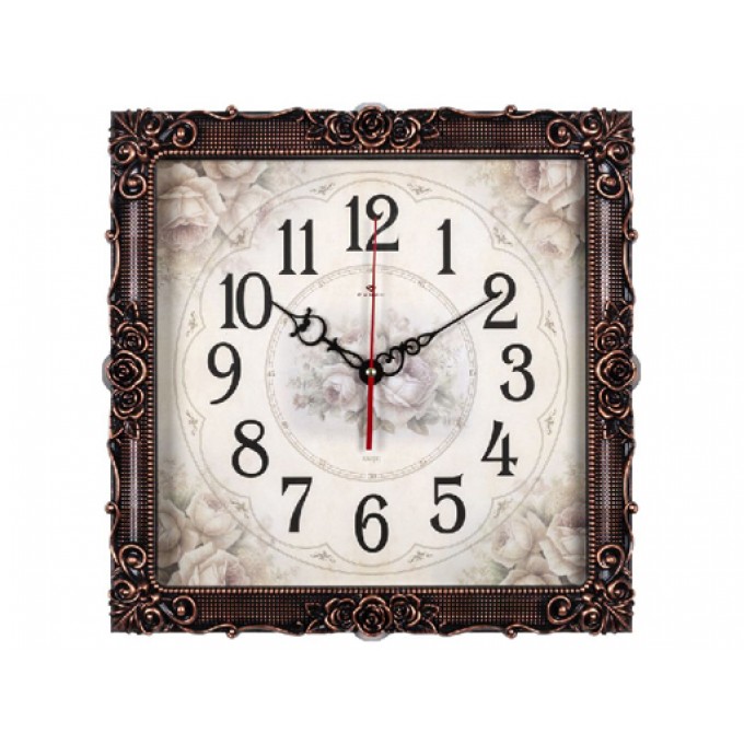 Часы настенные "Рубин" "Французский стиль" черный с бронзой" 3838-003