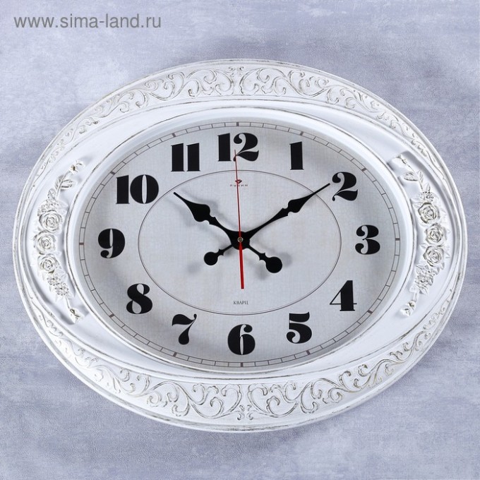 Часы настенные Классика, Самвана, горизонтальные, белые, 63.5х53.5 см 4551269