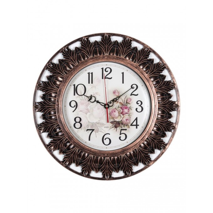 Часы интерьерные РУБИН бронзовые с пионами, 5030-003 5030-003-1