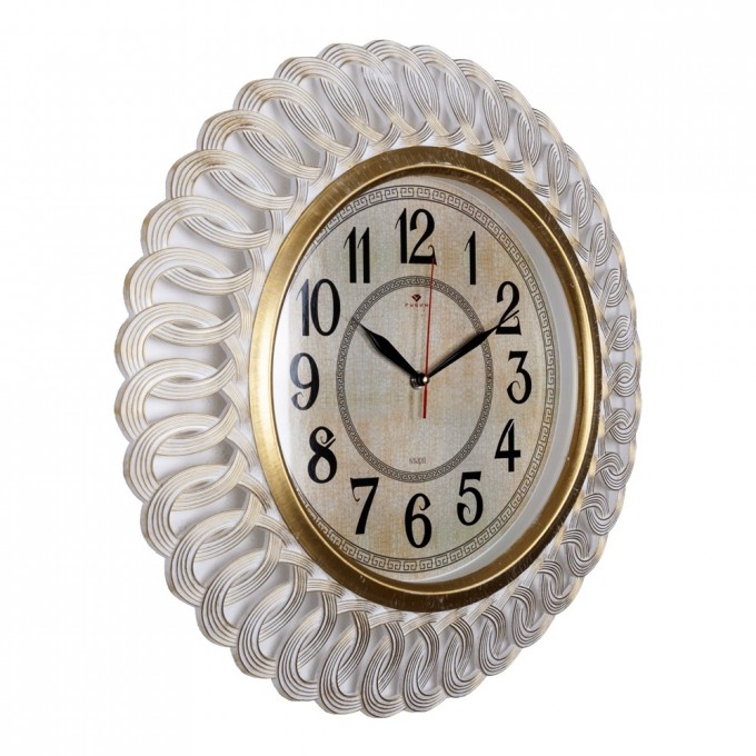 Часы РУБИН круглые 51 см, корпус белый с золотом Греция 5130-001