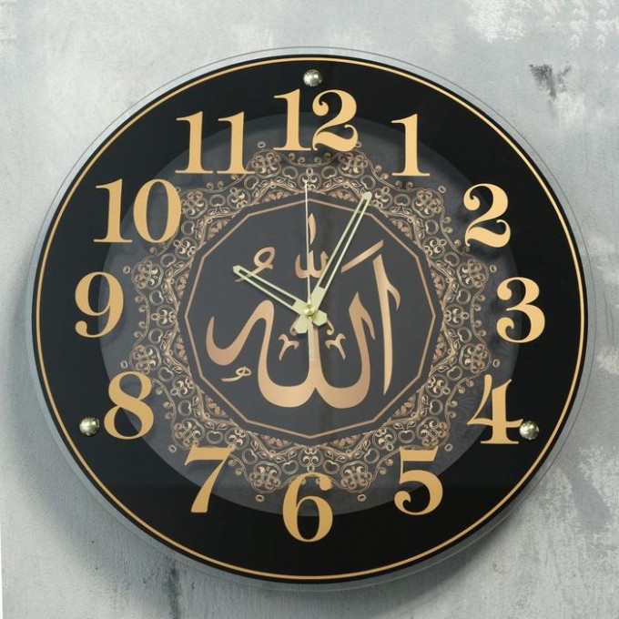 Часы настенные Аллах d=39 см, корпус черный, плавный ход 6848775