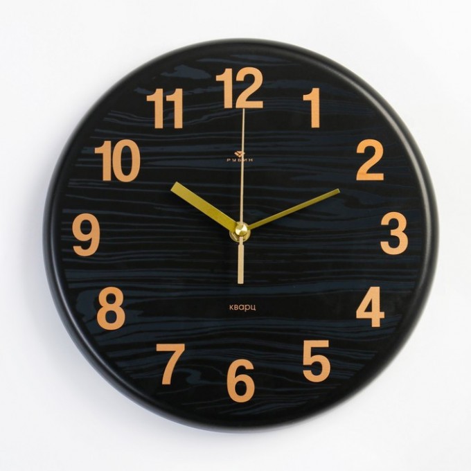 Часы настенные, серия: "Классика", дискретный ход, d=27 см, черные 9093166