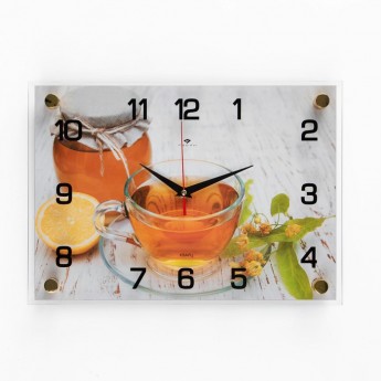 Часы настенные "Чай с медом" 25х35 см, АА, плавный ход